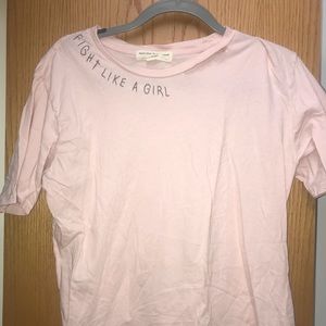 “Like a girl” petal pink tee shirt
